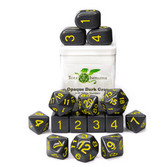 Role 4 Initiative - Opaque Dark Gray/Yellow Numbers Arch'D4 15pc